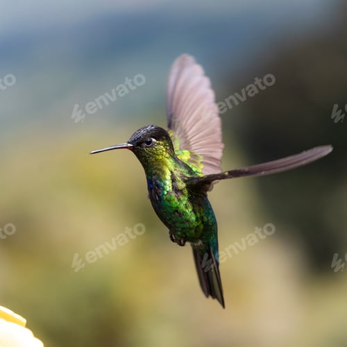 Preview: Fiery-throated Hummingbird (Panterpe insignis), San Gerardo de Dota, San Jose Province, Costa Rica