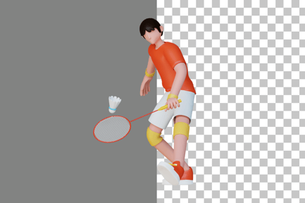 Preview: Badminton Player 3D Illustration