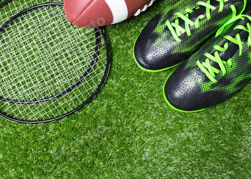 Preview: Various sport tools on grass