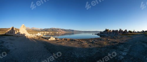 Preview: Tufa towers rock formation in Mono Lake. Sunrise