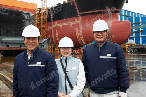 Preview: Portrait of workers at shipyard, GoSeong-gun, South Korea
