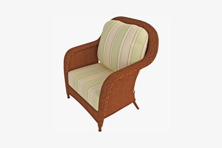 Preview: Wicker armchair with striped cushion