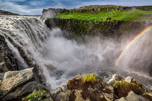 Preview: Spectacular Dettifoss waterfall in Iceland in summer