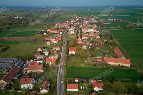 Preview: Aerial view of small non urban village in Europe