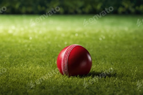 Preview: Red cricket ball seen on grass