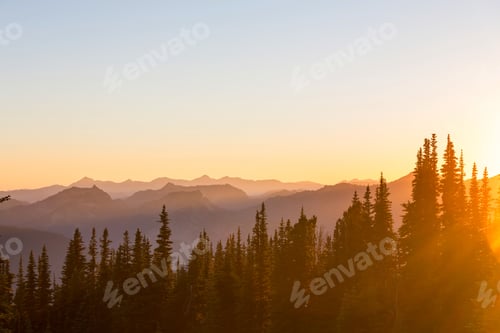 Preview: Mountains on sunset