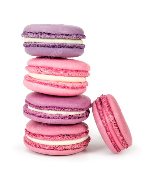 Preview: Stack of french macaroons isolated on white