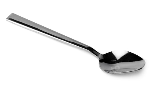 Preview: Silver spoon isolated on white background close up