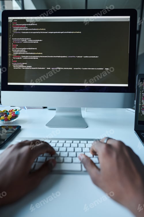 Preview: Developer typing codes on computer