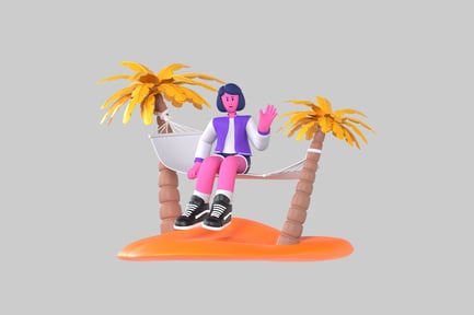 Preview: Hammock girl on tropical island