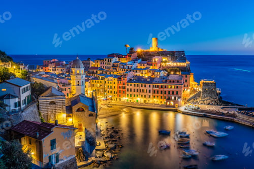 Preview: Vernazza in Cinque Terre, Italy at night