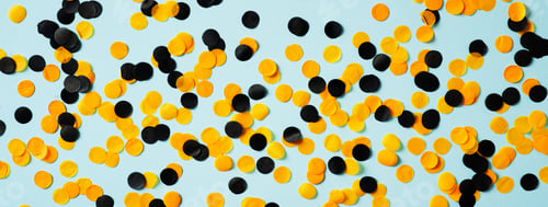 Preview: Halloween party concept with black and orange confetty