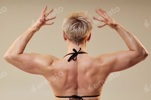 Preview: Athletic Female Model Showing Back Upper Body