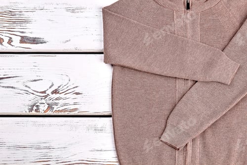 Preview: New brown knitted pullover close up
