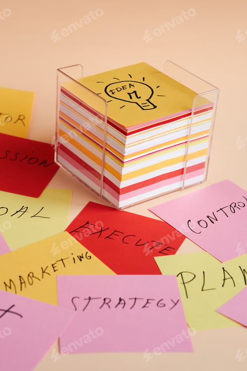 Preview: Creative brainstorming with sticky notes for project planning and strategy