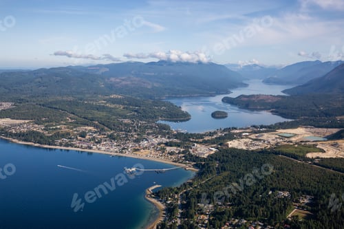 Preview: Aerial View of a Sechelt, small town on Sunshine Coast