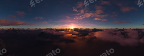 Preview: 3D Rendering of a Majestic Mountain Sunrise Above the Clouds