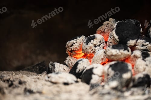 Preview: Charcoal burning on fire.