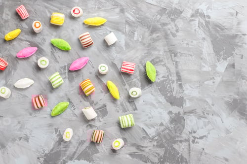 Preview: Colorful candies, jelly and marmalade,unhealthy sweets.