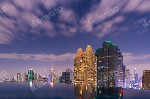 Preview: Business district center,Bangkok(Thailand) city scape at night.
