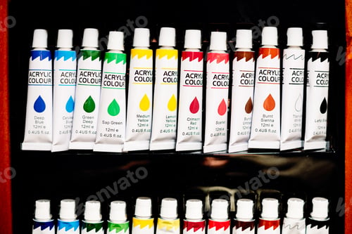 Preview: Tubes with acrylic paint to paint artistically with a fine brush.
