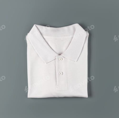 Preview: white Polo shirt, on isolated white background.