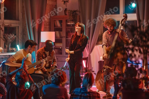 Preview: Music band performing in music studio