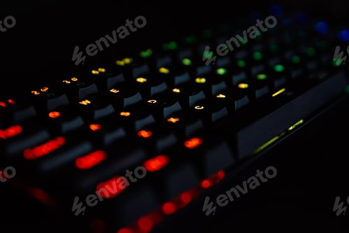 Preview: Gaming rgb keyboard on dark background