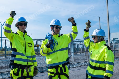 Preview: Engineers with equipment assessing wind farm site