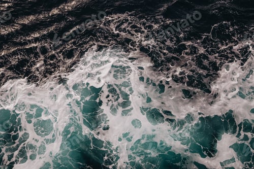 Preview: The foamy beauty of a turbulent sea caused by a cruise ship as it moves the rough the water
