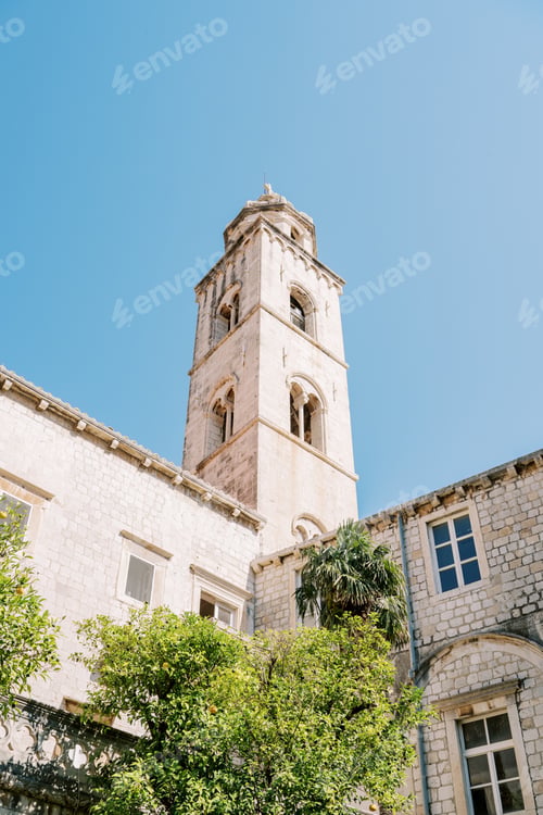 Preview: High bell tower of the Dominican monastery. Dubrovnik, Croatia