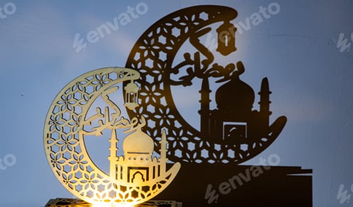 Preview: eid Mubarak lantern at night Muslim holiday