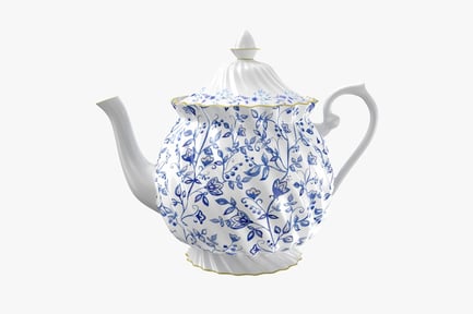 Preview: Floral Teapot: Blue Flower Ceramic