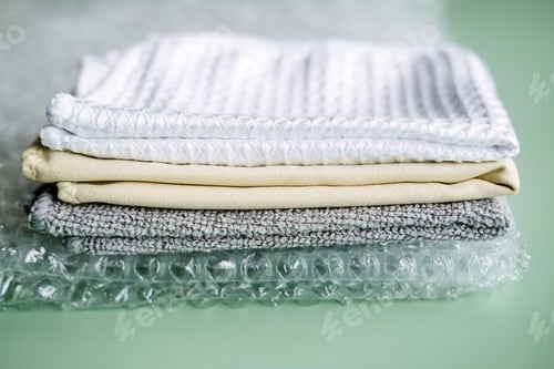 Preview: Recycling Fibers in the Textile Industry. Sustainable recycled cotton fiber. Many napkins fabrics