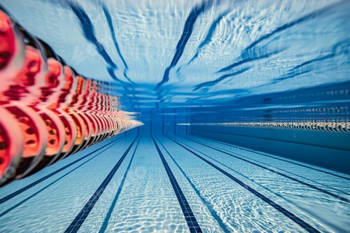 Preview: Sport Recreation: Olympic Swimming pool under water background.