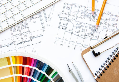 Preview: Architect workplace top view