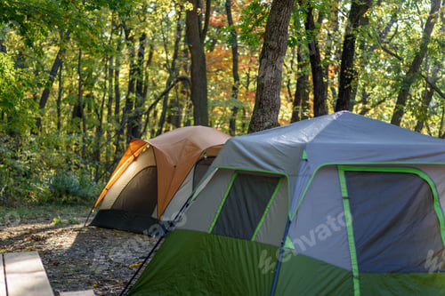 Preview: Tent camping in Wisconsin state park in autumn