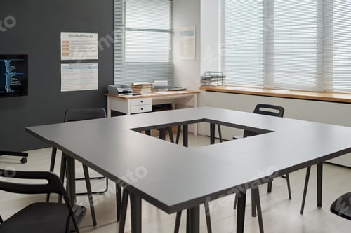 Preview: Empty Classroom Interior Awaiting Prison Inmates Attending Educational Program