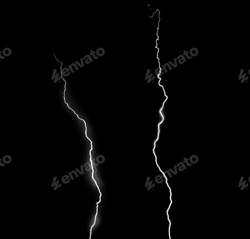 Preview: Realistic lightning isolated Electricity. Natural light effect, glowing background .