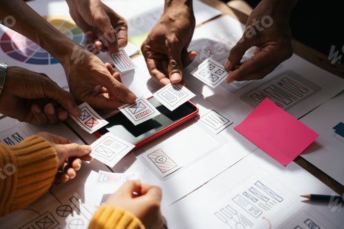 Preview: ux Graphic designer creative sketch planning application process development prototype wireframe for