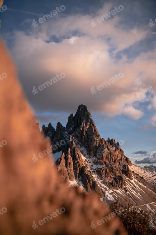 Preview: Vertical shot of mountain peaks beautiful glacier landscape