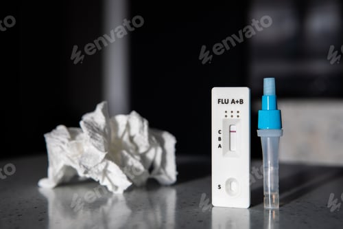 Preview: negative test for influenza group A, close-up