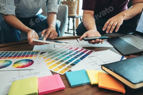 Preview: Professional Creative Team of Web/Graphic Designer planning, dra