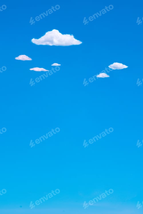 Preview: Blue Sky with Cloud Minimal in Vertical Background, Summer Spring on Beautiful Natural sky