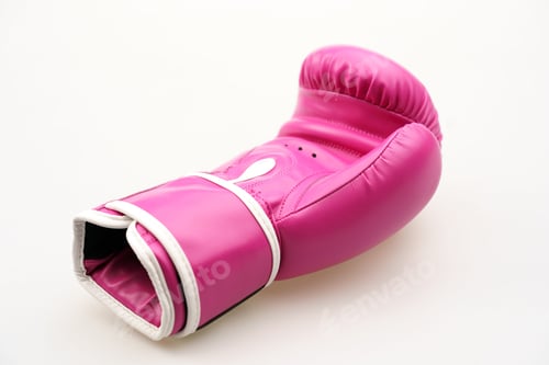 Preview: Single pink boxing glove isolated on a white background