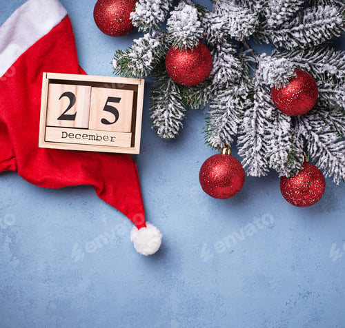 Preview: Christmas background with wooden calendar