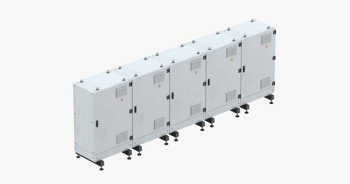 Industrial Power Transformer Box Array 3D, Incl. box & electric - Envato