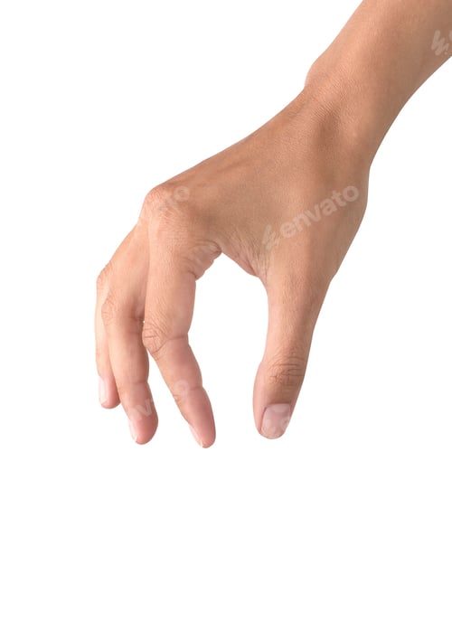 Preview: Beautiful woman hand holding items isolated on white background