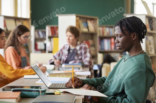 Preview: Studying in Library with Focused Expression