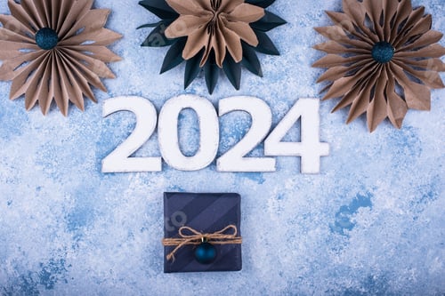 Preview: New Year composition with 2024 number